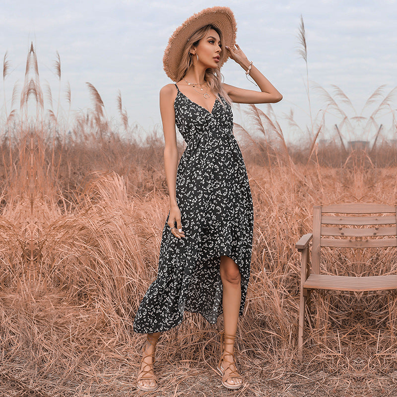 Damen Maxikleid mit zarten Rüschendetails und eleganter Binde-Optik WW