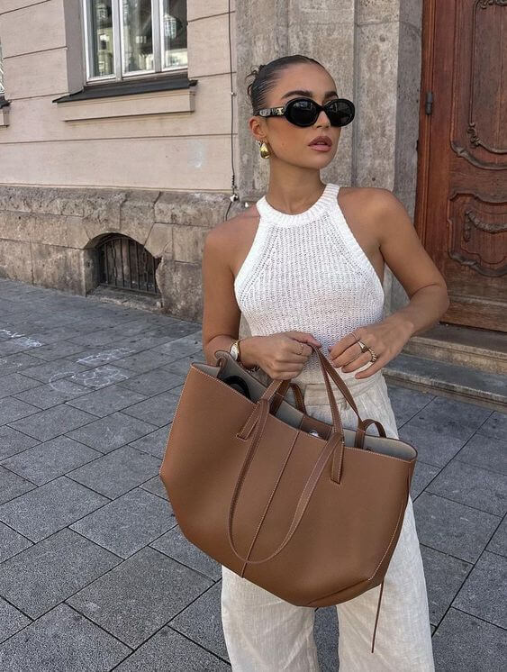 WW - Vintage Tote Bag damen | Geräumige Umhängetasche